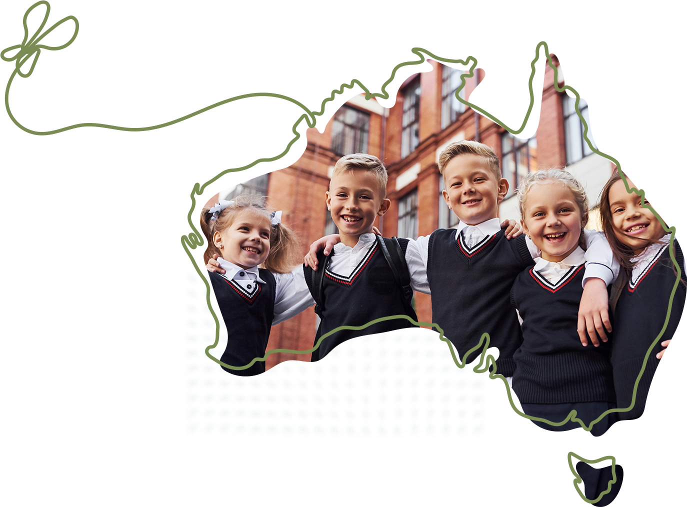 Australian school students in uniform