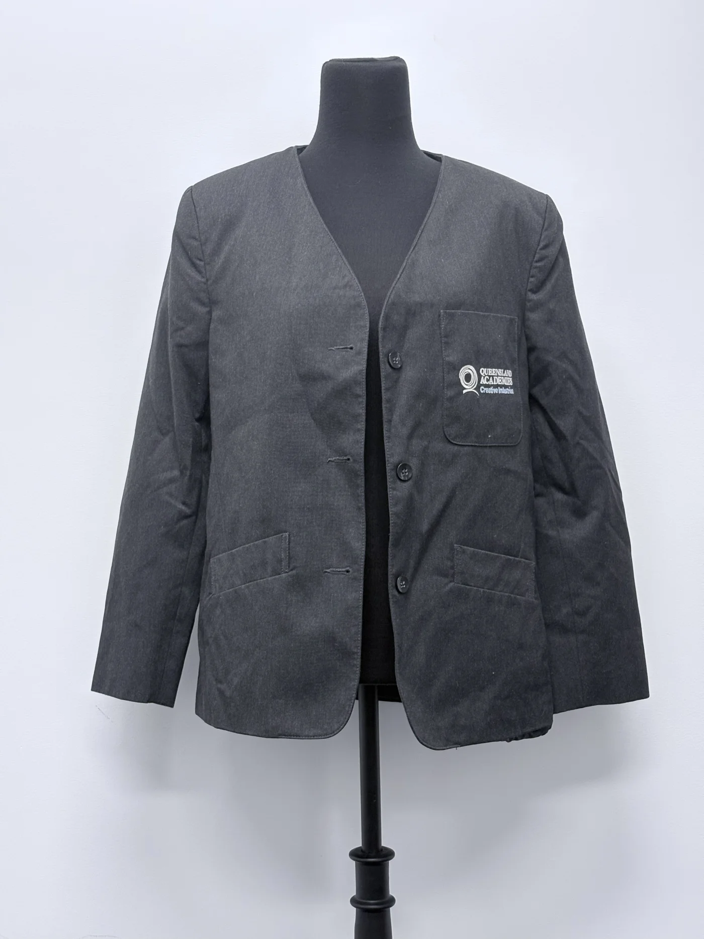 Queensland Academy for Creative Industries - Blazer Collarless Grey
