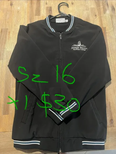 Joseph Banks Secondary College - Zip jacket sz 16 as new